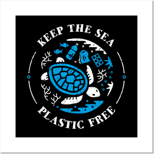 Keep the Sea Plastic Free Underwater Scene Posters and Art